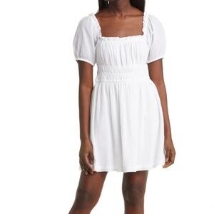 Nordstrom Shirred Puff Sleeve Prairie Dress size small NWT
